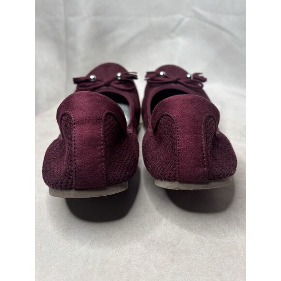 DexFlex Comfort Ballet Flats Women’s Size 10 Burgundy Knit Slip On Memory Foam - Picture 4 of 10